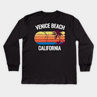 Vintage Style Venice Beach California Design Kids Long Sleeve T-Shirt